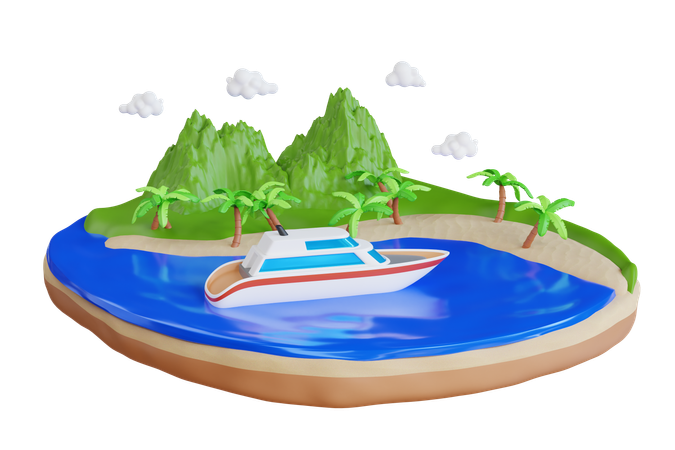 Ilha tropical  3D Icon