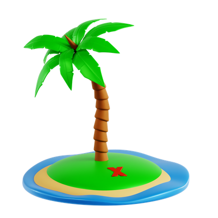 Ilha tropical  3D Icon