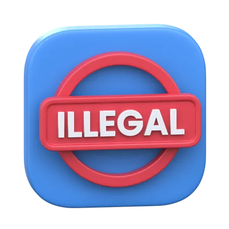 Illegal 3 D Immigration Icon 3D Icon