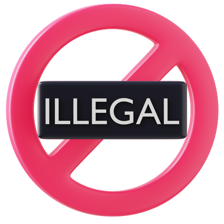 Illegal  3D Icon