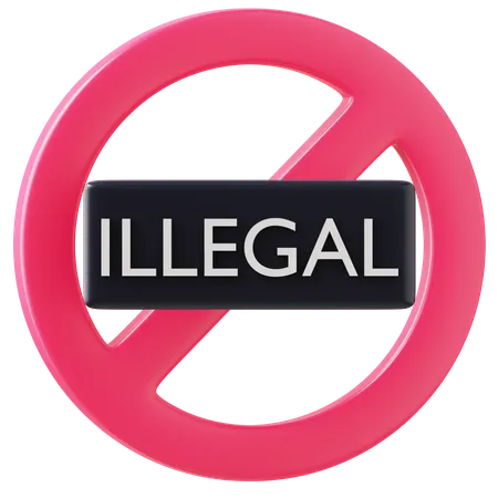 Illegal  3D Icon
