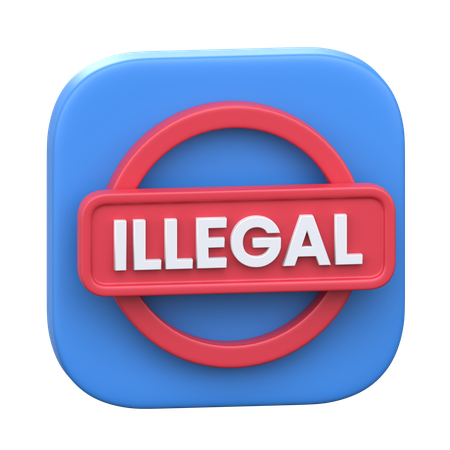 Illegal  3D Icon