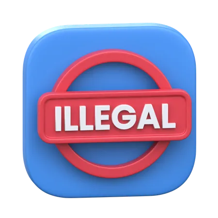 Illegal  3D Icon