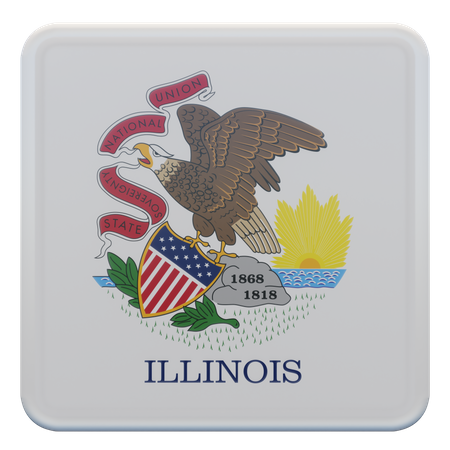 Illinois-Flagge  3D Flag