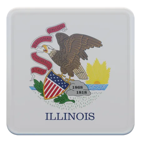 Illinois-Flagge  3D Flag