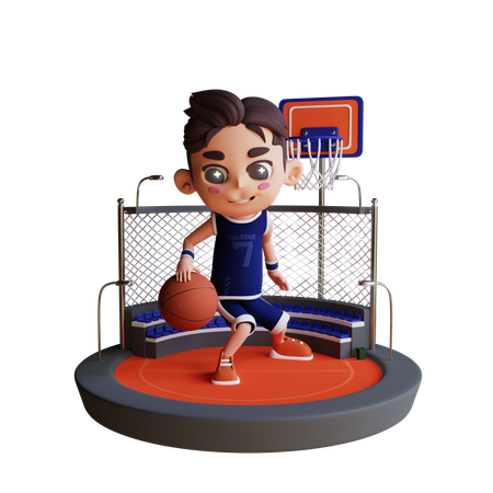 Illustration 3D de basket-ball  3D Icon