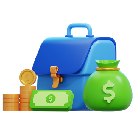 Illustration 3D d'un portefeuille d'investissement  3D Icon