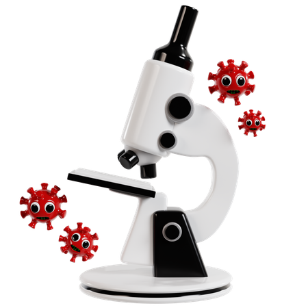 Illustration au microscope et au virus  3D Icon