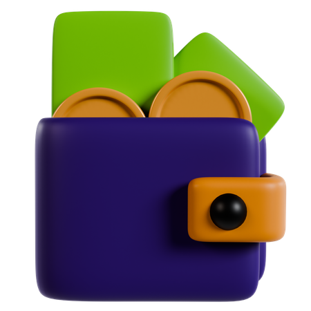 Illustration de portefeuille coloré  3D Icon