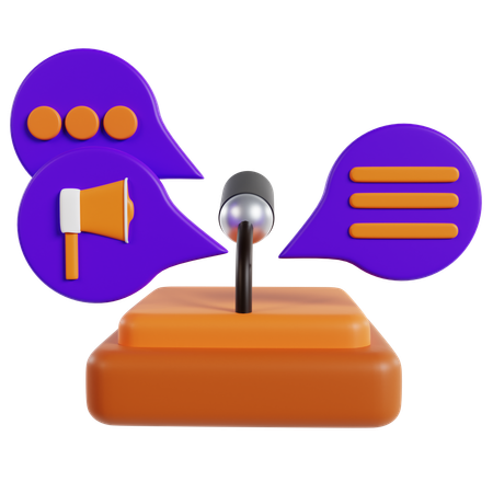 Illustration du concept de communication politique  3D Icon