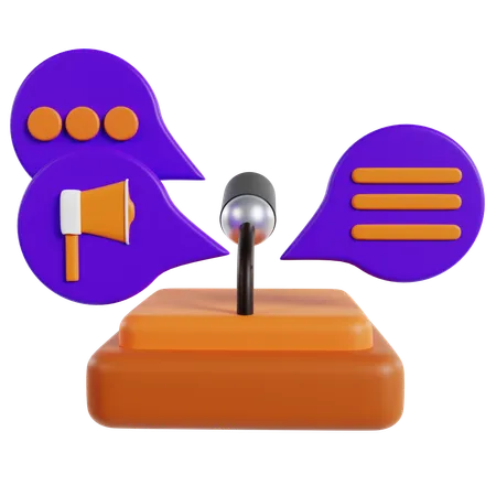 Illustration du concept de communication politique  3D Icon