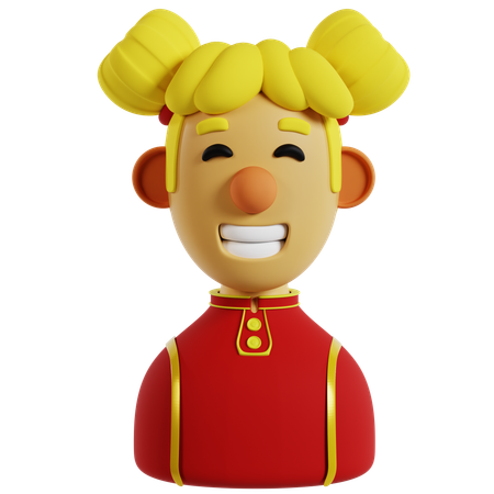 Ilustração de avatar chinês  3D Icon