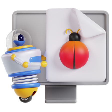 Ilustração de descoberta de bug  3D Icon