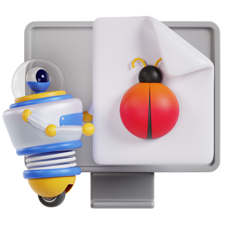 Ilustração de descoberta de bug  3D Icon