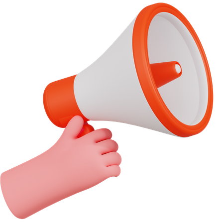 Ilustração de mão segurando megafone  3D Icon