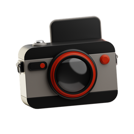 Ilustración 3D, cámara con flash  3D Icon