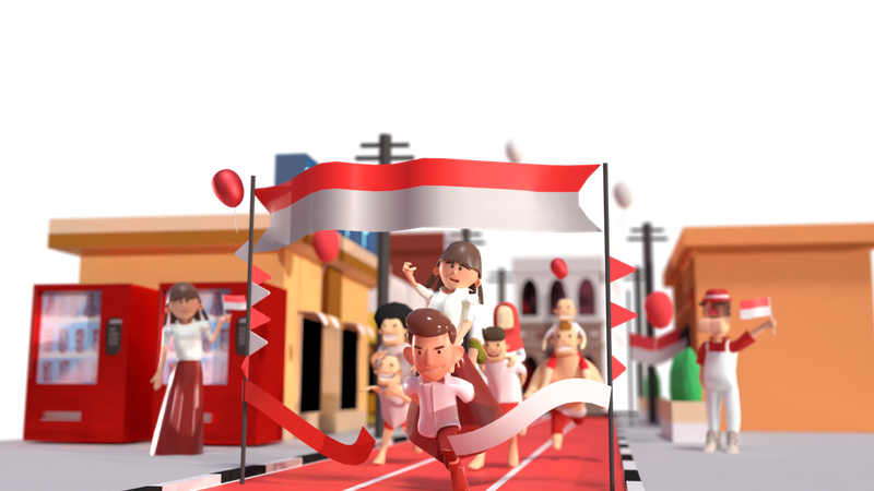 Ilustración de carrera corriendo  3D Icon