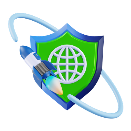 Ilustración de seguridad espacial  3D Icon