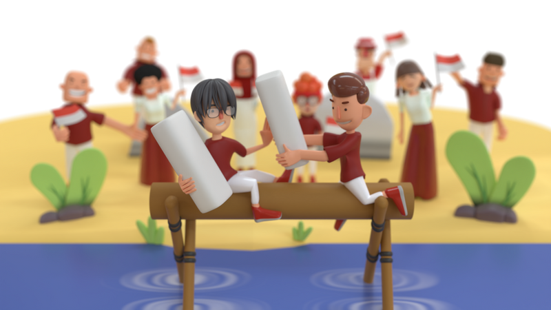 Ilustración de una guerra rodante  3D Icon