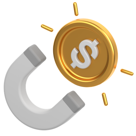 Imã de moeda  3D Icon
