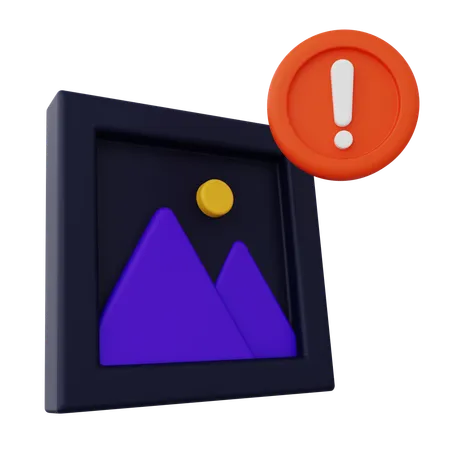 Image Alert  3D Icon