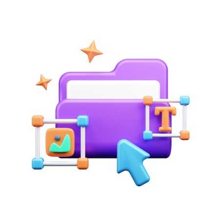 Image and Text folder  3D Icon