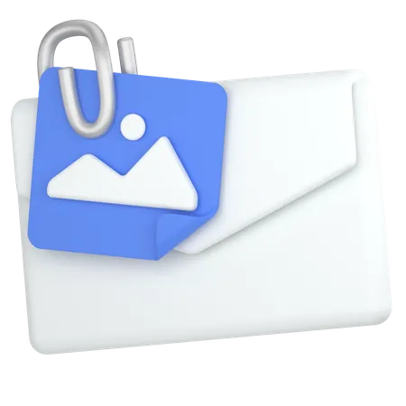 Image Attachment On Email 3D Icon