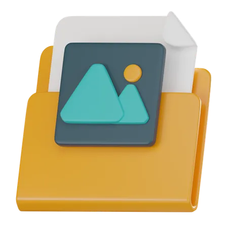 Digital Storage With This Sleek 3 D Icon Representing An Image Folder Ideal For Internet Computer And Graphic Design Projects 3 D Render Illustration 3D Icon