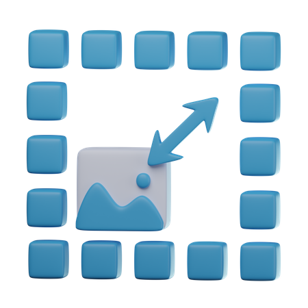 Image Resize  3D Icon