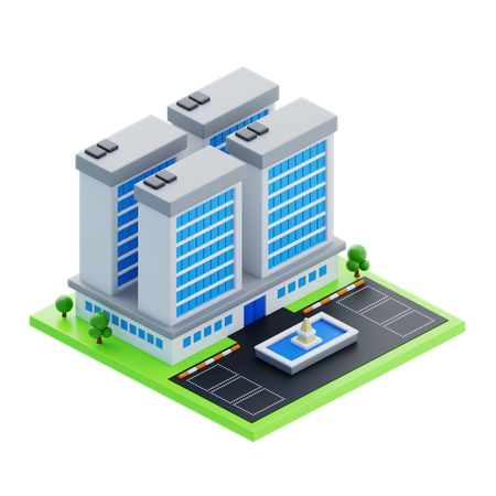 Immeuble de bureaux  3D Icon