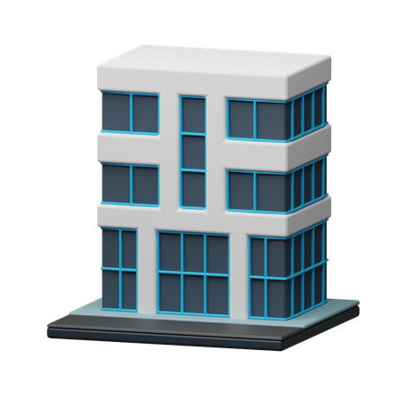 Immeuble de bureaux moderne  3D Icon