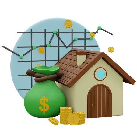 Immobilieninvestition  3D Icon