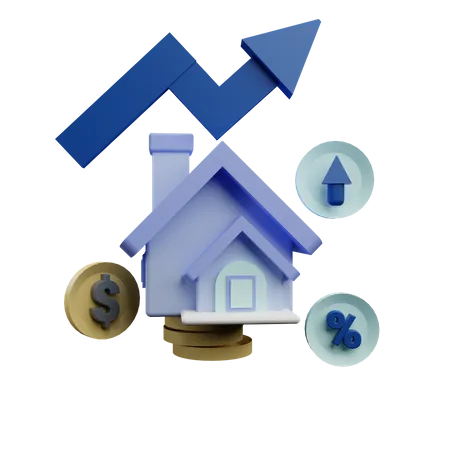 Immobilienwachstumsinvestition  3D Icon