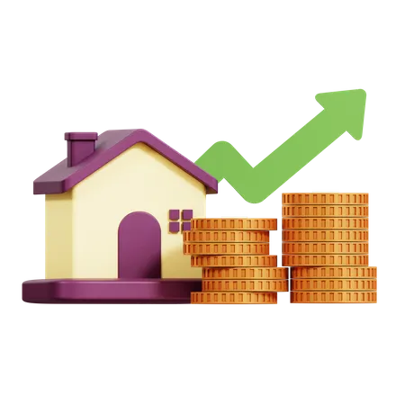 Immobilienwachstumsinvestition  3D Icon
