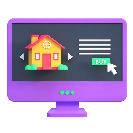 Haus Kaufen In Online Web Apps Symbol Immobilien 3 D Illustration 3D Icon