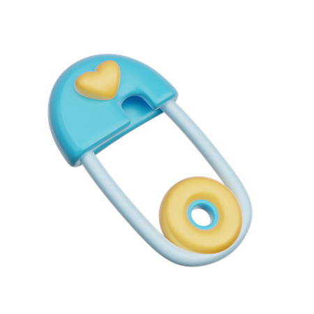 Alfiler de seguridad azul para bebé  3D Icon