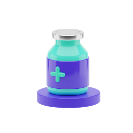 Impfstoffflasche  3D Illustration