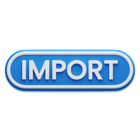 Import Button  3D Icon