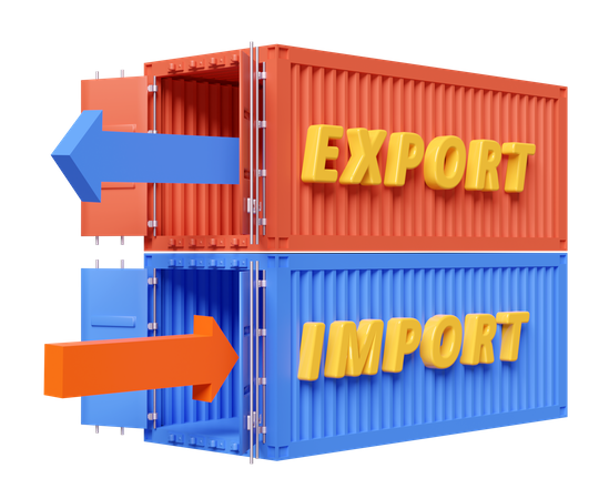 Import Export  3D Illustration