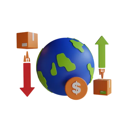 Import Export Charge  3D Icon
