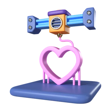 Corazón de impresión  3D Icon