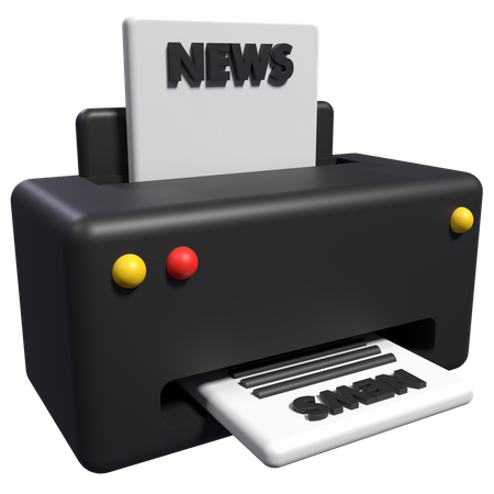 Impresión de noticias  3D Icon