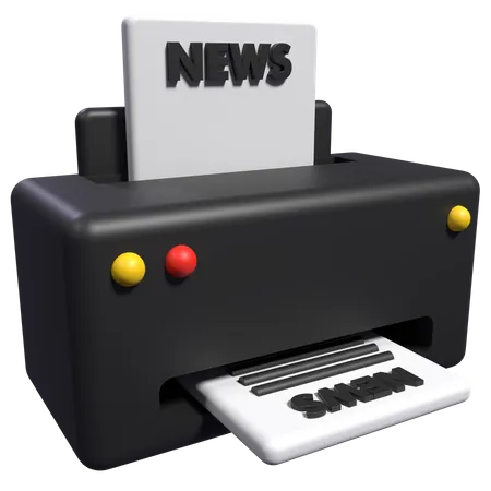 Impresión de noticias  3D Icon