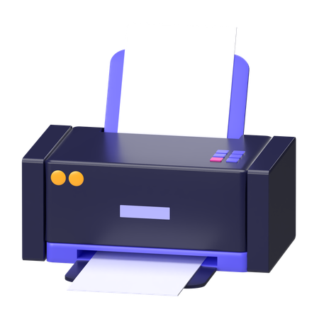 Impresora con papel  3D Icon