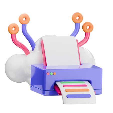 Impresora en la nube  3D Icon