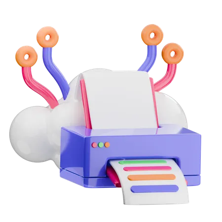 Impresora en la nube  3D Icon