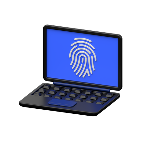 Impressão digital do laptop  3D Icon