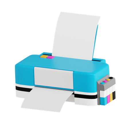 Impressora colorida  3D Icon