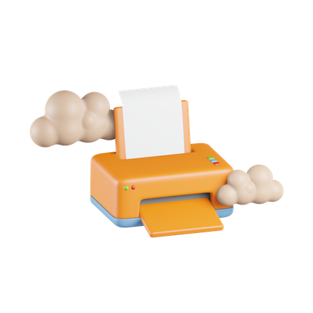 Imprimante intelligente cloud  3D Icon