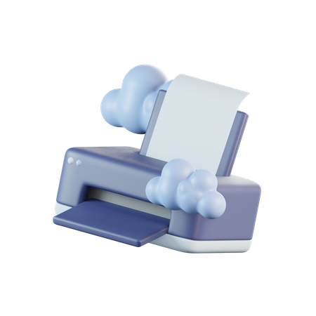 Imprimante cloud  3D Icon